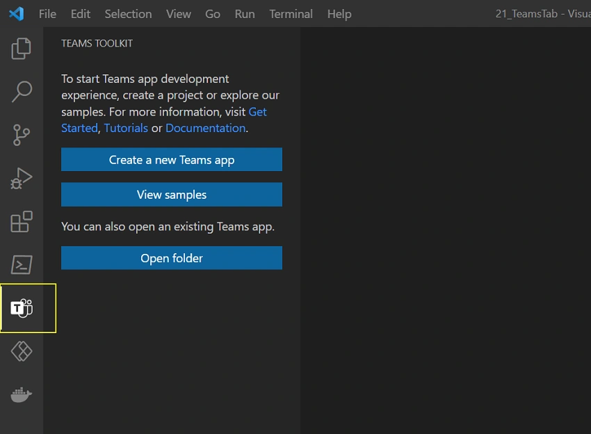 Teams Toolkit for Creating Microsoft Teams Tab