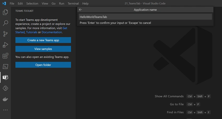 Teams Toolkit for Creating Microsoft Teams Tab