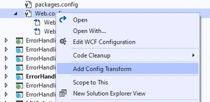 Configuration Transformation (1): Web.Config