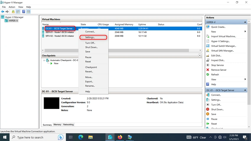 Install And Configure Two Node Failover Cluster