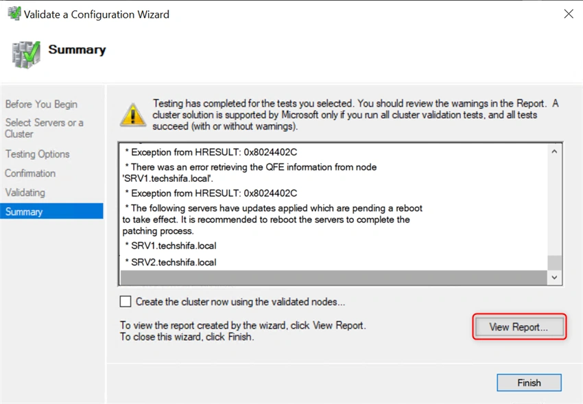 Install And Configure Two Node Failover Cluster