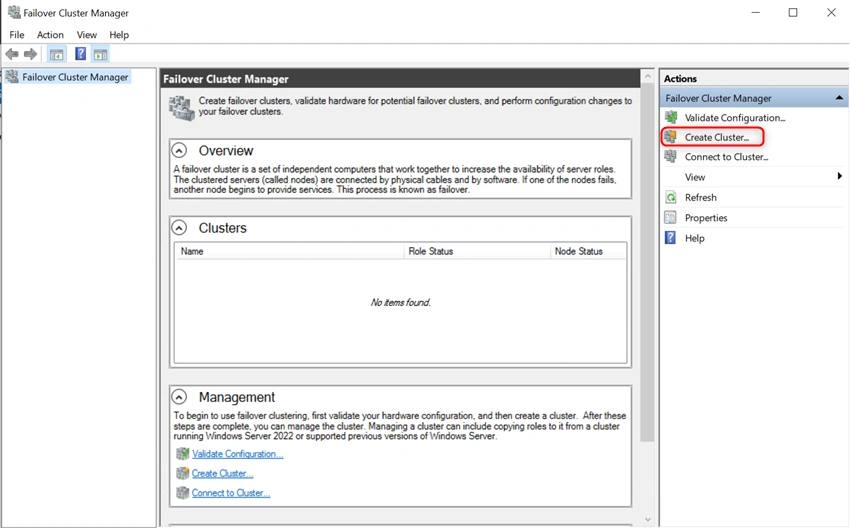 Install And Configure Two Node Failover Cluster