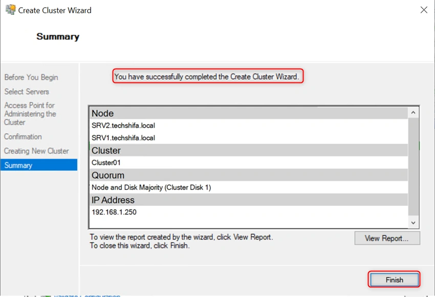 Install And Configure Two Node Failover Cluster
