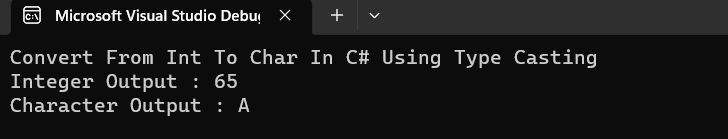 Type Casting Output