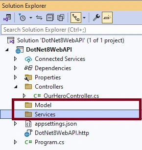 Services solution explorer