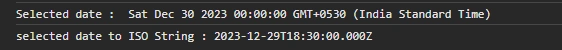 Converted ISO string