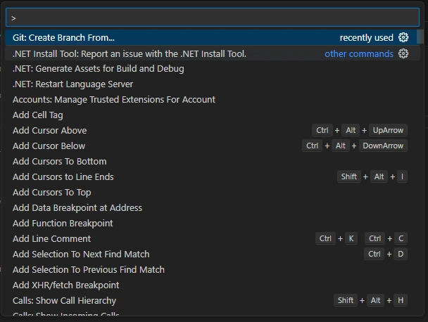 Command list