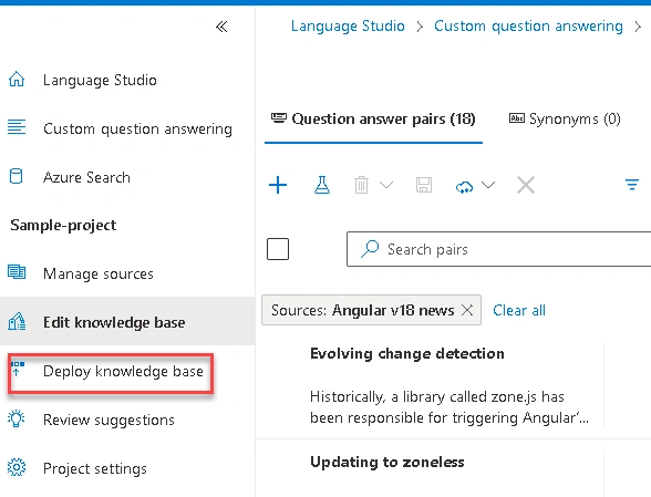 Deploy knowledge