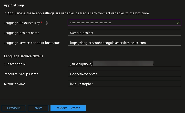 App setting