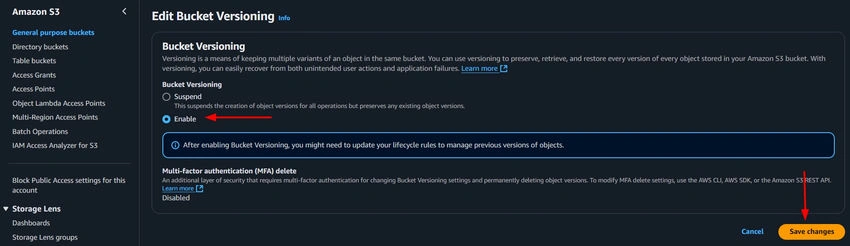 Save changes