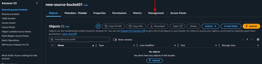 Management tab