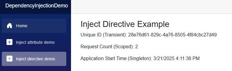 Inject Directive Example