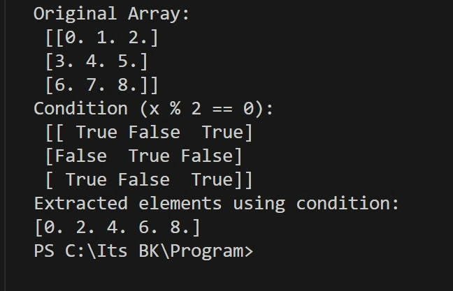 numpy extract output image