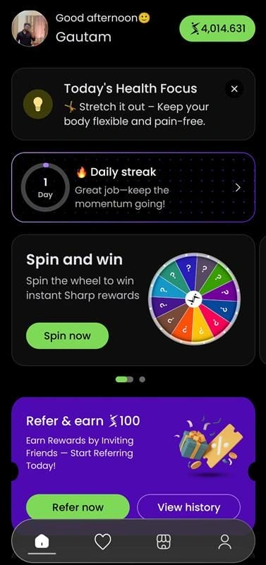 Sharp Reward app
