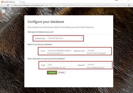 Choose Database