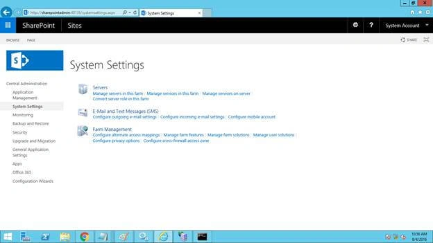 System settings