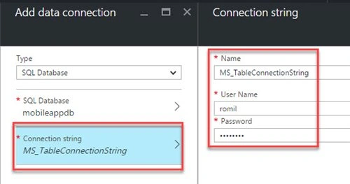 Connection string