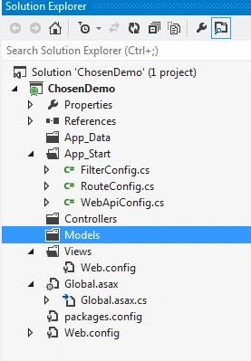 In this article, we will learn how we can make long, difficult to use dropdowns and multi-select boxes to more user friendly using chosen JQuery library into MVC application. For this we need Chosen JQuery library. Since chosen is dependent JQuery framework, we also need JQuery library file. Chosen JQuery is developed by Harvest. So let’s get started. Will first create a MVC Web application using Visual Studio 2012. To create a MVC project, open Visual Studio. Under File menu, select New and then select Project. After selecting project, you will get below popup. As shown in the Figure 1, please select Web under Visual C# node. After selecting Project Template, select ASP.NET MVC 4 Web Application. Give appropriate Project Name and then click OK. Since this project is for demo purpose, I have selected Empty Template. You can select as per your requirement. After selecting appropriate template, please click on OK. Since we had selected Empty project as shown in the Figure 2. We don’t have no view, model and controller files added. So we will first add controller and then view for an action method. To create a controller right click on Controllers folder. In “Add Controller” popup give proper name to controller and click Add. Now under HomeController.cs file you have Index method. To add a view for Index action method, right click on Index action method and click on Add as shown in below figure. For general CSS we have used Bootstrap CSS framework. Now we need Chosen JQuery library to be downloaded. To download Chosen JQuery, we will use NuGet Package Manager. Click on Reference ? Manager NuGet Packages. Search chosen under search box. Click on Install button to install chosen JQuery. Now we need to add reference under view file.
To populate dropdown we will add property under ViewBag as shown below. using System; usingSystem.Collections.Generic; usingSystem.Linq; usingSystem.Web; usingSystem.Web.Mvc; namespaceChosenDemo.Controllers { publicclassHomeController : Controller { // // GET: /Home/ publicActionResult Index() { List<selectlistitem /> Employees = newList<selectlistitem>(); Employees.Add(newSelectListItem() { Text = "Vinay", Value = "1" }); Employees.Add(newSelectListItem() { Text = "Sumeet", Value = "2" }); Employees.Add(newSelectListItem() { Text = "Rohan", Value = "3" }); Employees.Add(newSelectListItem() { Text = "Rupesh", Value = "4" }); Employees.Add(newSelectListItem() { Text = "Siddhesh", Value = "5" }); Employees.Add(newSelectListItem() { Text = "Pranali", Value = "6" }); Employees.Add(newSelectListItem() { Text = "Deepa", Value = "7" }); ViewBag.Employees = newSelectList(Employees, "Value", "Text"); return View(); } } } Since we have not added strongly typed view we will add below code to generate the dropdown html code. The first dropdown is to show you the traditional look and second dropdown will show you chosen look.
<divclass="row">
<divclass="col-md-6"> @Html.DropDownList("ddlTradionalEmployee",ViewBag.EmployeesasIEnumerable<selectlistitem>,"--Select--") </div>
<divclass="col-md-6"> @Html.DropDownList("ddlChosenEmployee",ViewBag.EmployeesasIEnumerable<selectlistitem>,"--Select--") </div>
</div>
Now to make the second dropdown chosen dropdown, we need to write to below JavaScript code. Now we will run the application and look how these dropdowns look. Now there are different option while initializing chosen dropdown. You can go to below link and check that out. Chosen Options Now we will look into multi-select box. Below is the code for multi-select.
<divclass="row">
<divclass="col-md-6"> @Html.ListBox("lstTradionalEmployee", ViewBag.EmployeesasSelectList, new { style="width:90%" }) </div>
<divclass="col-md-6"> @Html.ListBox("lstChosenEmployee",ViewBag.EmployeesasSelectList, new { style="width:90%" }) </div>
</div></div><template id=