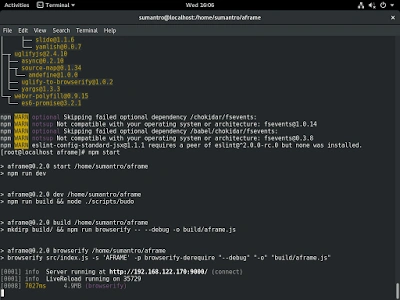 setup A-Frame