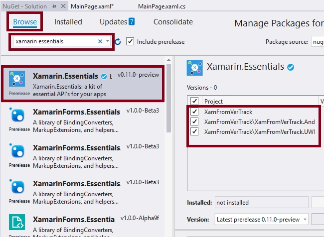 Version Tracking in Xamarin Forms application using Xamarin Essentials for Android and UWP