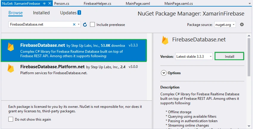 Xamarin.Forms - Working with Firebase Realtime Database CRUD Operations