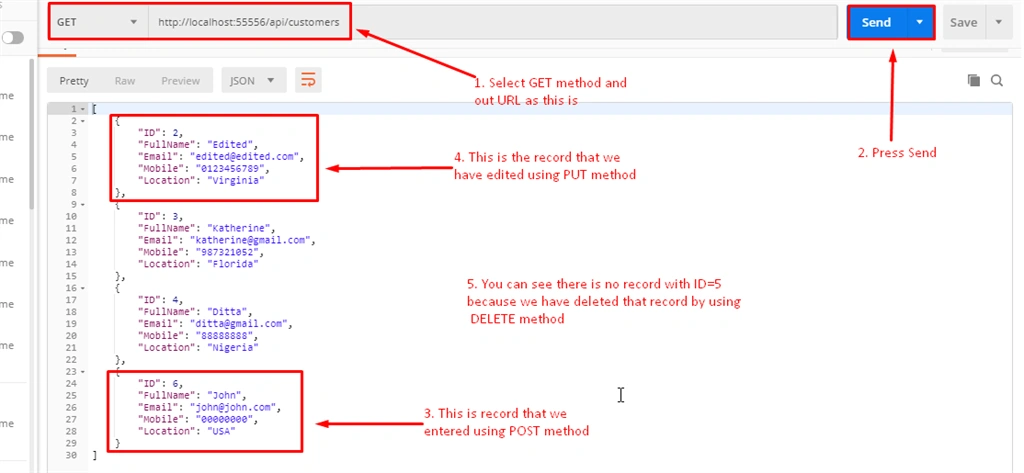 CRUD In Web API Using SQL Server