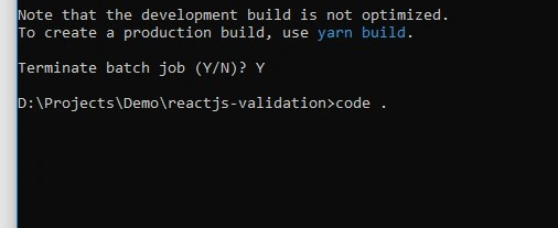 Command for open project in vs code