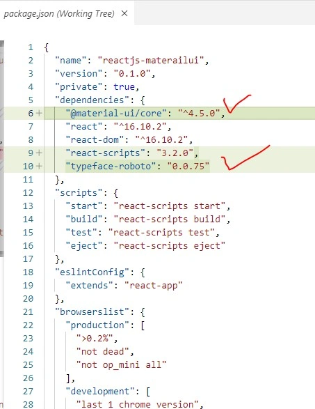 package josn file