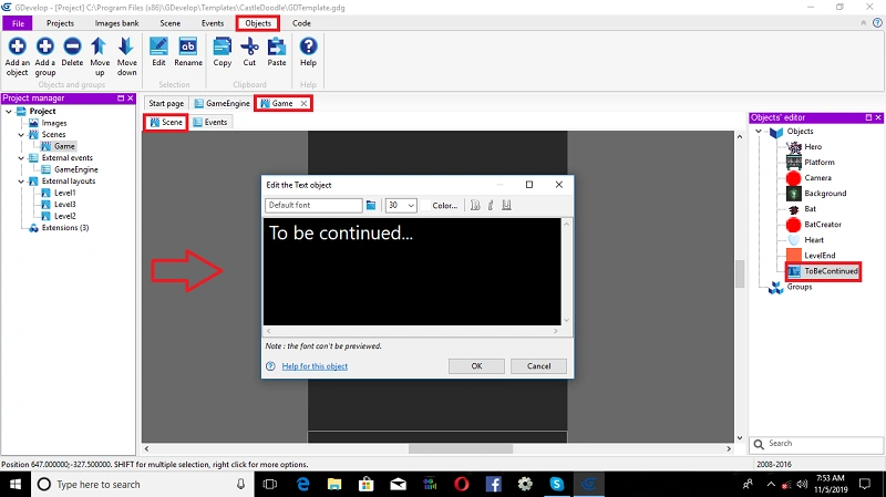 Text Object
