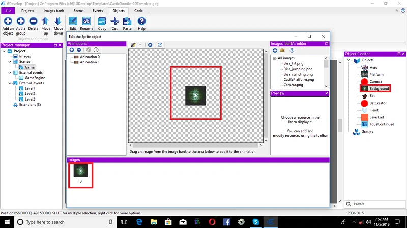 Drag an image