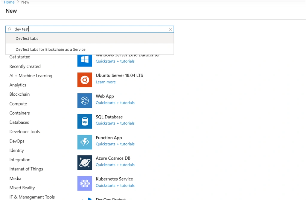 Setup Azure Dev Test Lab For SharePoint 2019