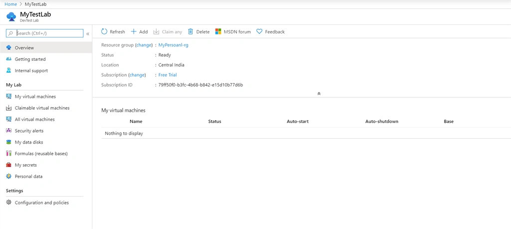 Setup Azure Dev Test Lab For SharePoint 2019