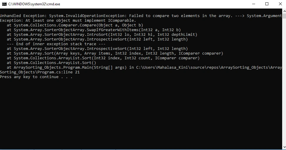 Sort Array List Of Objects In C# (IComparable And IComparator)
