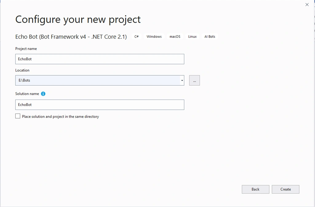 Design And Develop A Greeting Bot using Microsoft Bot Framework On VS2019 Community Version