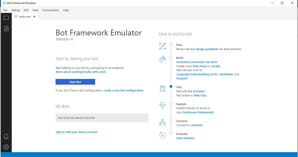 Design And Develop A Greeting Bot using Microsoft Bot Framework On VS2019 Community Version