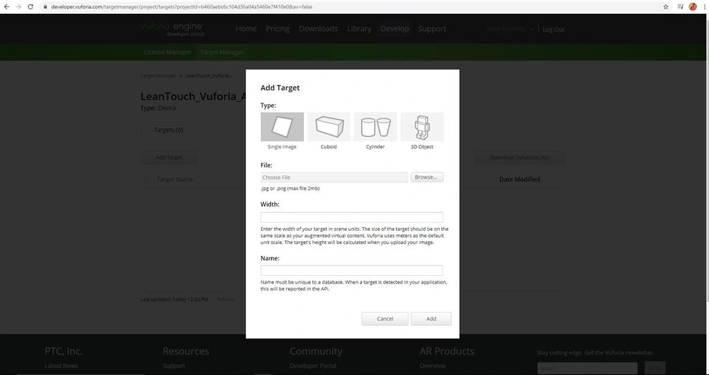 Leantouch_Vuforia_AR In Unity