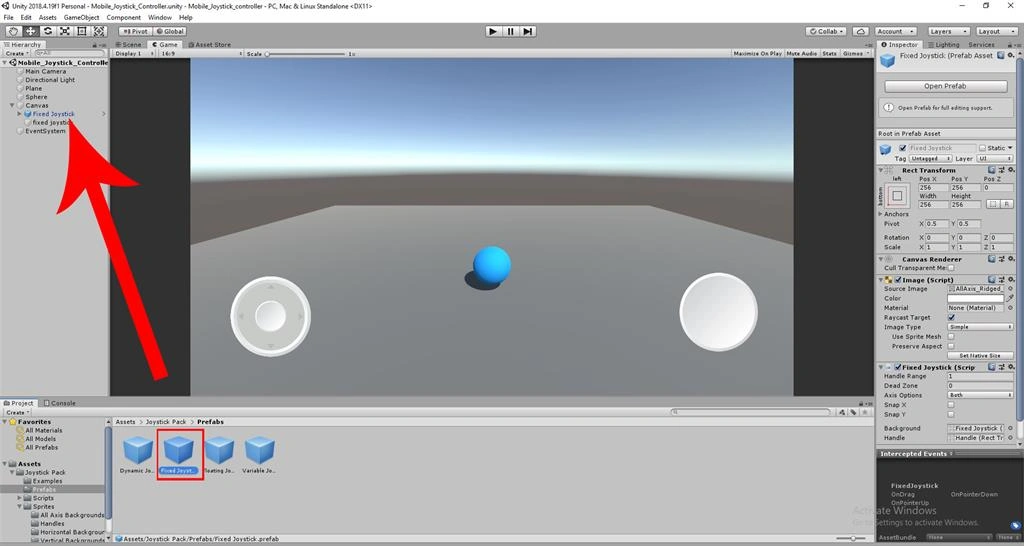  Mobile_Joystick_Controller Using C# Scripts In Unity