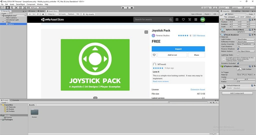  Mobile_Joystick_Controller Using C# Scripts In Unity