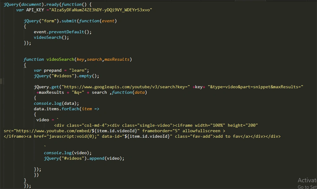 How To Implement Youtube Video Search Using Youtube Data API V3 In WordPress Website