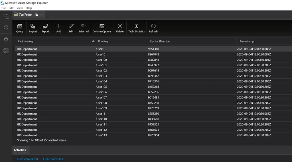 Azure Storage Table Batch Insert Operation