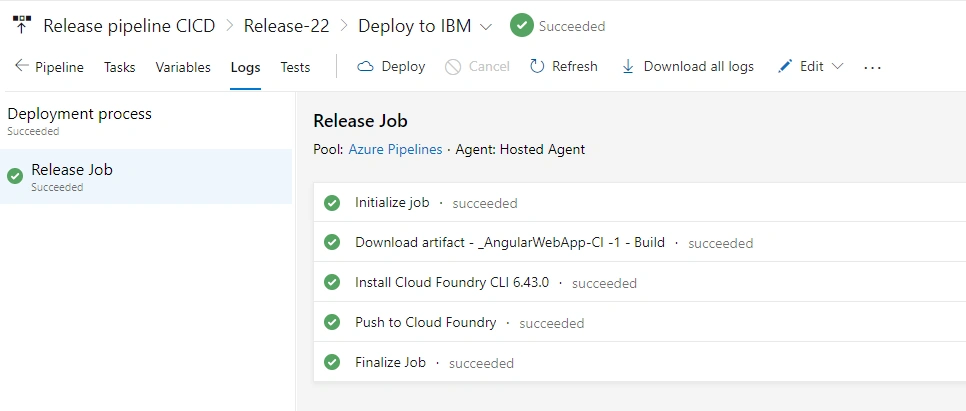 Set Up Continuous Deployment Pipeline For Cloud Foundry Application Using Azure Devops