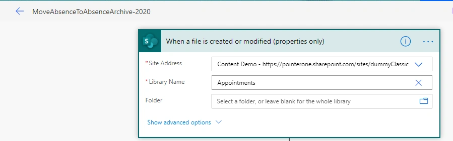 Power Automate - Archive SharePoint Online Document Set