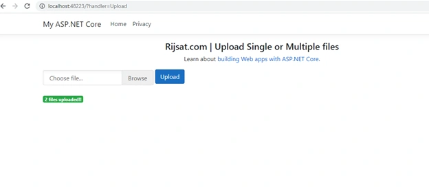 File Upload Insights And Upload Single Or Multiple Files In ASP.NET Core Razor Pages