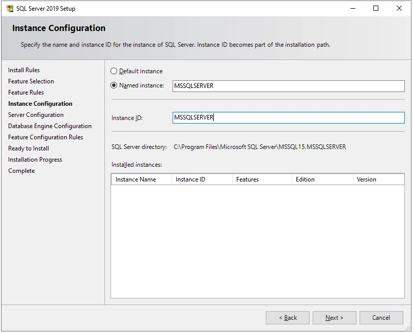 Instance Configuration