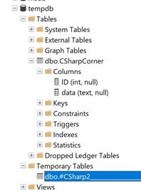 How to create a Temporary Table in TempDB