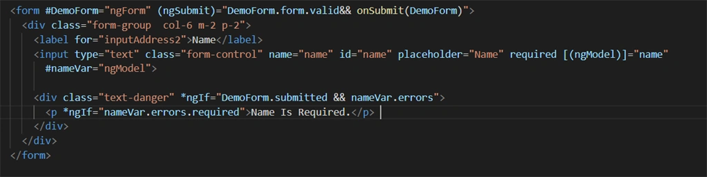 Template Driven Form In Angular 11