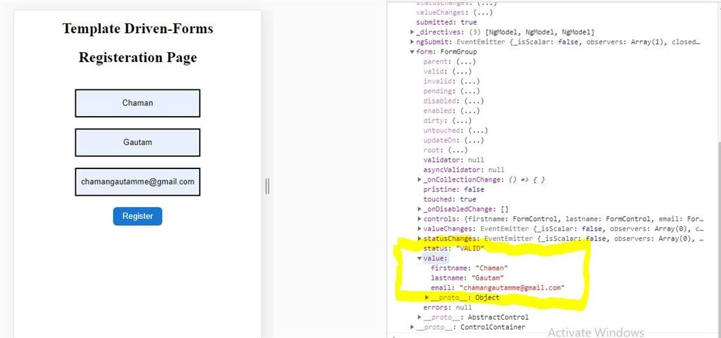 Template-Driven Form With Validations In Angular Using VS Code And Node.js