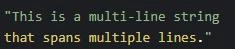 Multi-line strings