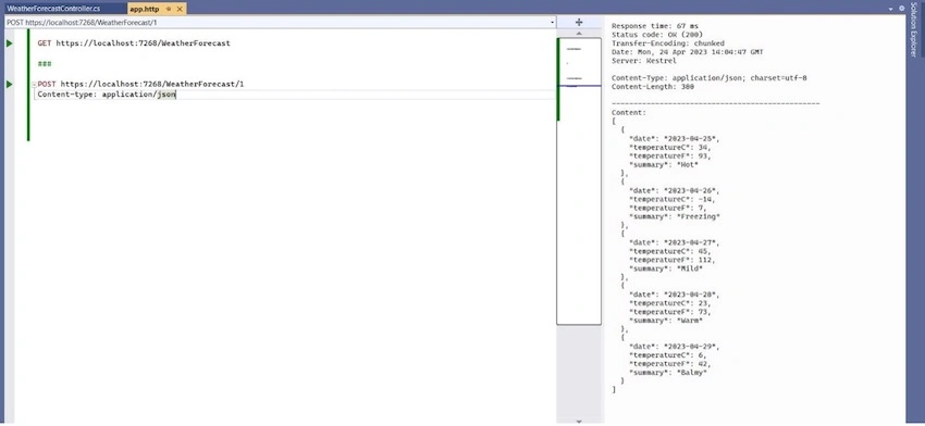 Testing REST APIs from Visual Studio 2022