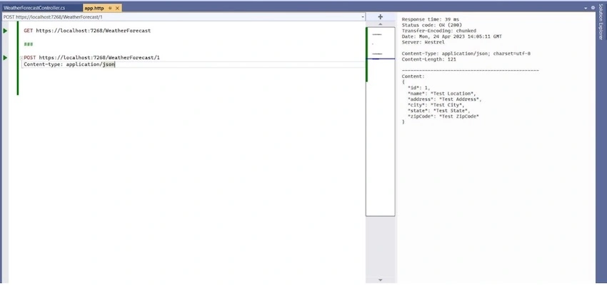 Testing REST APIs from Visual Studio 2022